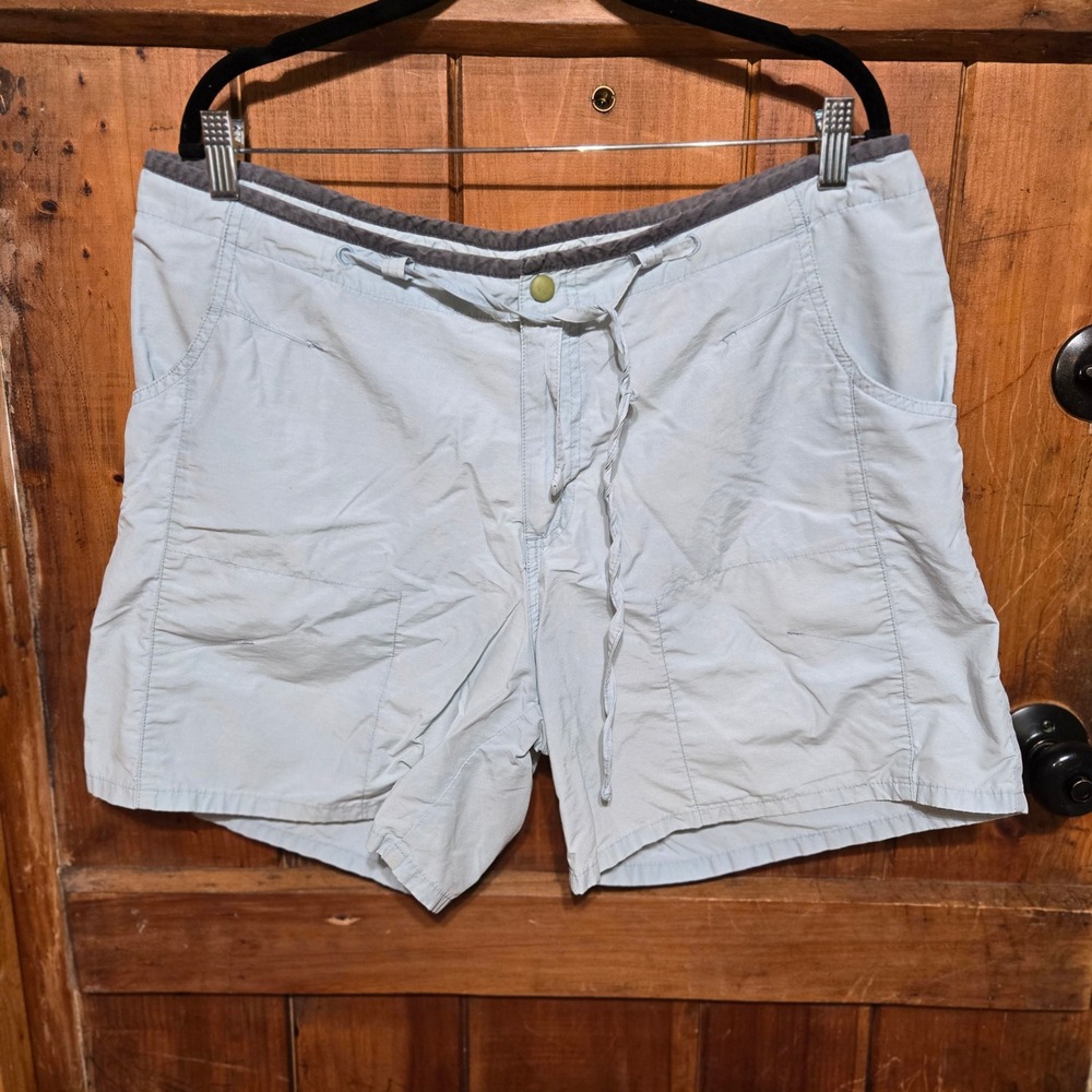 Columbia Sportswear Womens XL Light Blue Hiking Shorts Drawstring AL4356